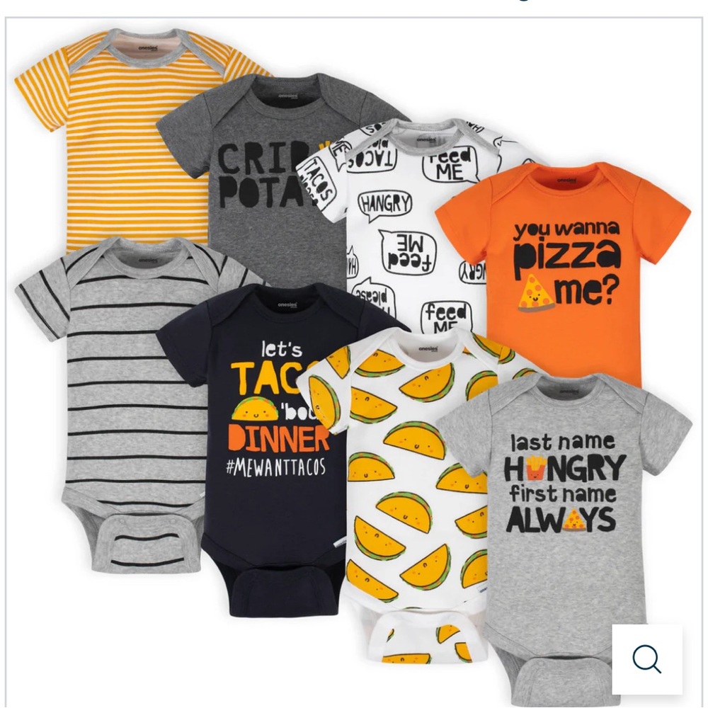 NWT 8-Pack Baby Neutral Taco Onesies® Brand Bodysuits